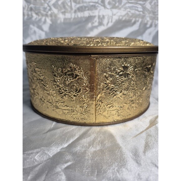 Vintage Guildcraft Gold Embossed Grapevine And Leaf Tin - Picture 9 of 16